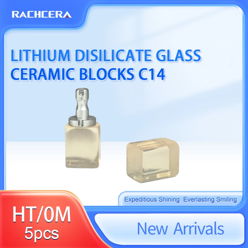 K Upgraded Rachcera Lithium Disilicate C14 Dental Glass Ceramic Blocks 5Pcs/Box
