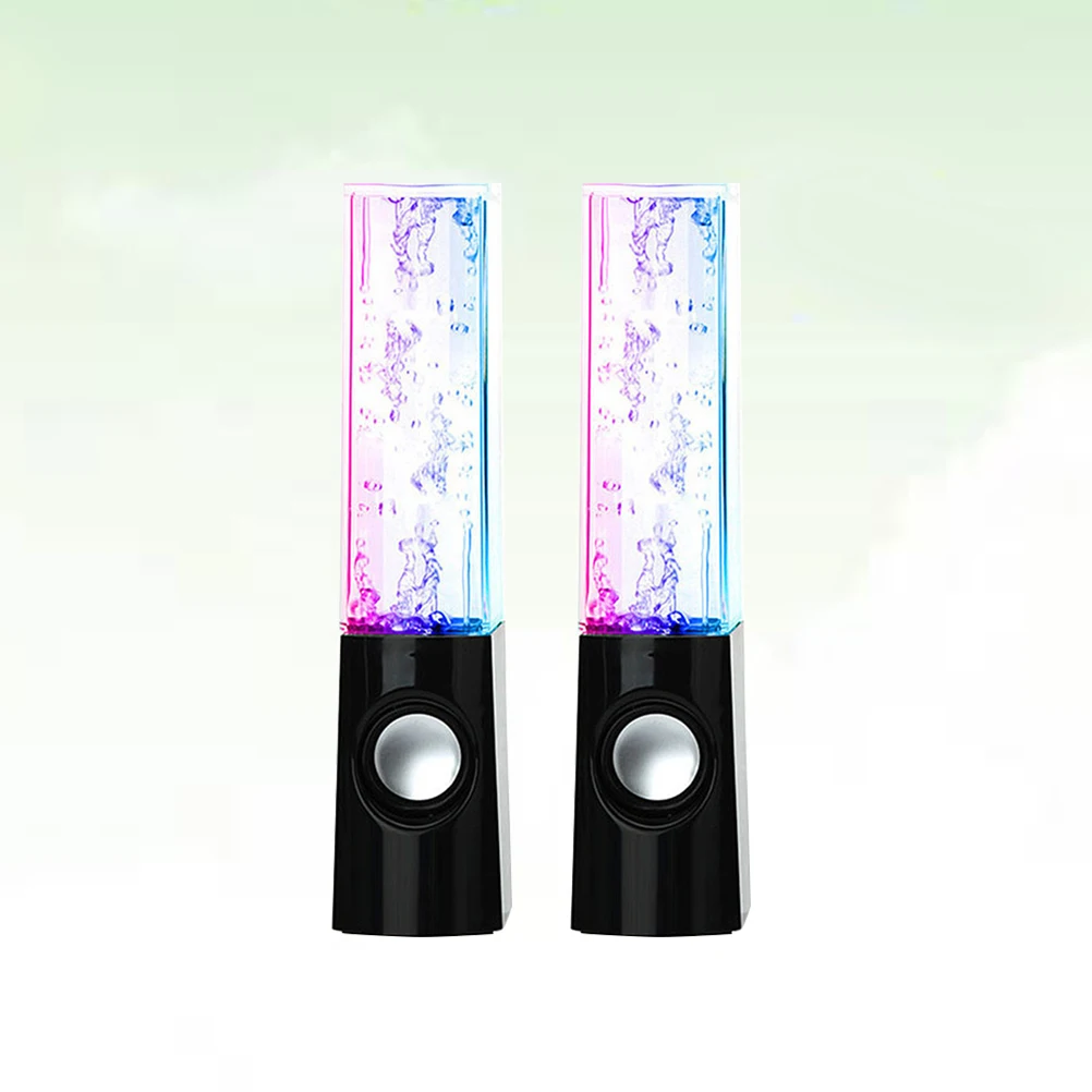 

3D Water Fountain Speakers Hd Stereo Bass Rgb Led Music Fountain For Pc Smartphone Laptop Home Party (Black)