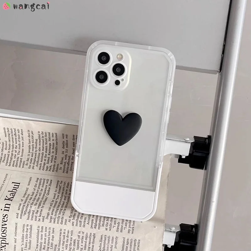 For Samsung Galaxy A14 A13 A31 A12 A21s A71 A51 A50 A50s A30s Phone Case Loving Love Heart Invisible Standing Holder Case Cover