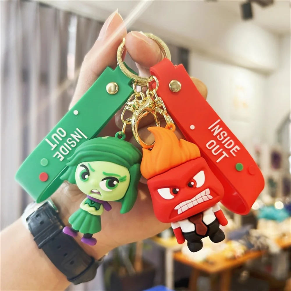 New Inside Out 2 Keychain Kawaii Disney Movie Anime Anxiety Ennui Envy Cute Girls Creative Bag Pendant Car Keychain Toys Gifts