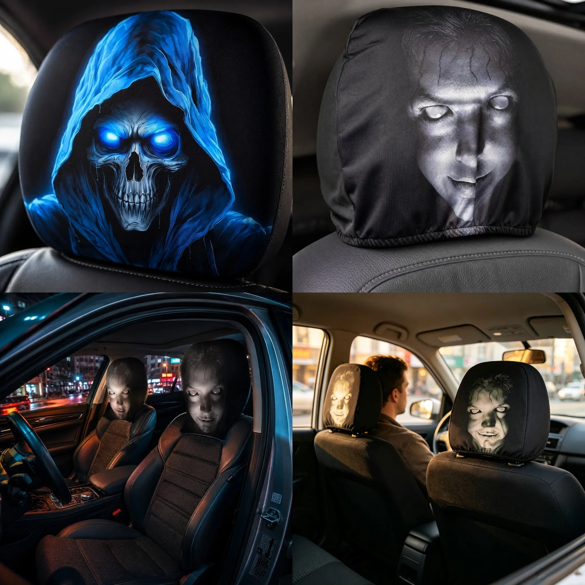 1-5PCS Car Headrest Funny Cover Accessories Interior Gadgets Decor Styling Ideas Seat Covers Vehicle Supplies Automobiles Parts