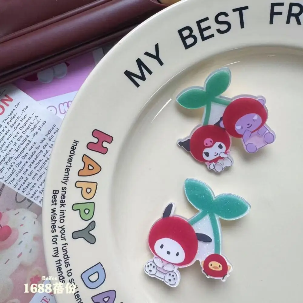 Spinka do włosów Sanrio, japońska kreskówka, wiśnia, Hello Kitty, Melody, Kuromi, urocza spinka typu krokodylek, słodka spinka do grzywki dla dziewczynek.