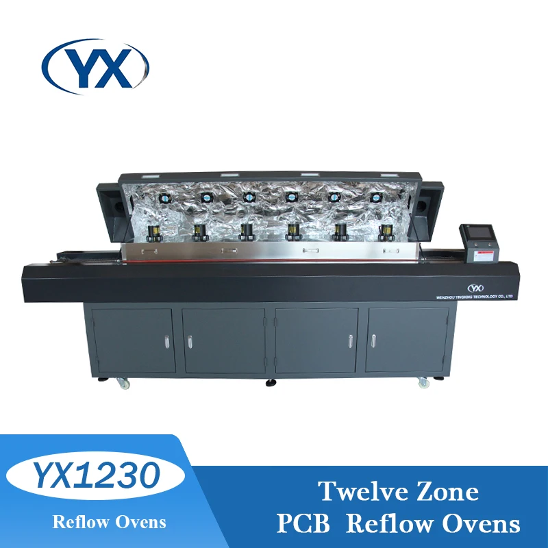 New YX1230 Electronic Products Machinery PCB Assembly Welding Hot Wind 12 Zones Reflow Oven For SMT Production Line