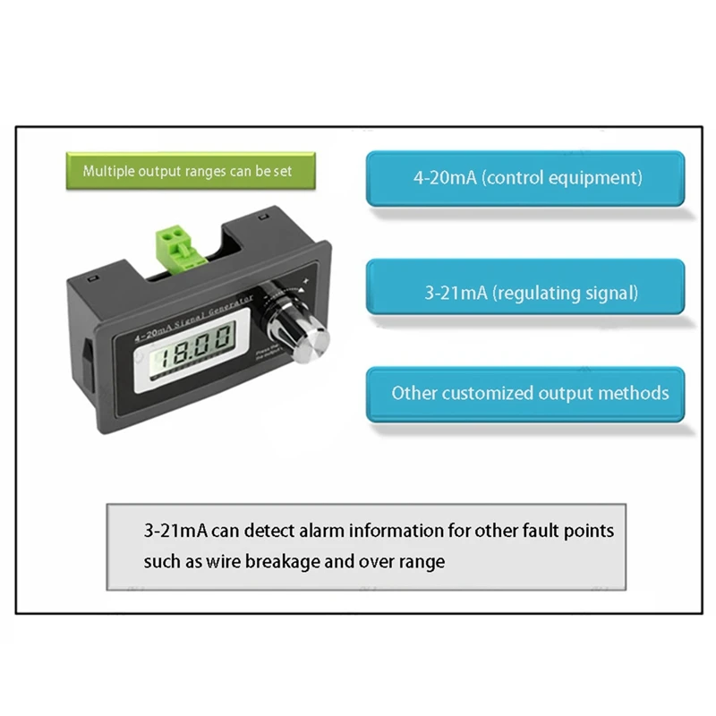 4-20MA Current Loop Signal Generator 0.01 Precision Two-Wire PLC Instrument Plastic 2Pack