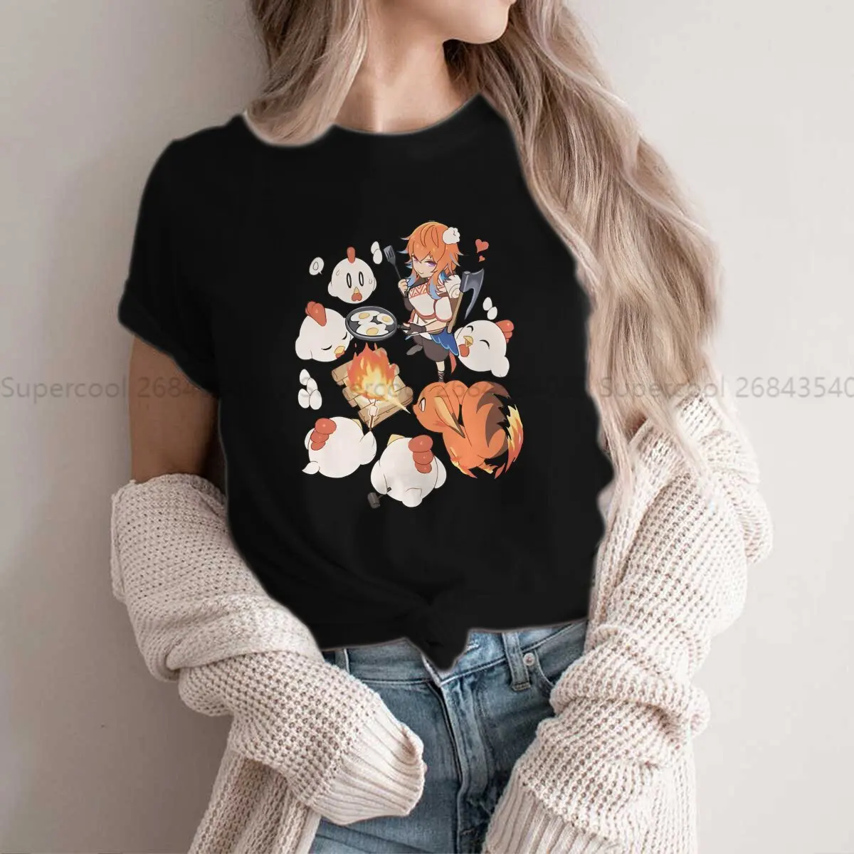 Palworld Polyester TShirt for Women Pals Humor Leisure Sweatshirts T Shirt Trendy