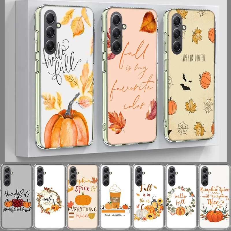 Zucca lanterna Halloween Maple leaf Cover Phone per Samsung Galaxy A70 A50 A40 A30 A20E A10 A71 A51 A41 A31 A21S A11 A9 A8 A6 P