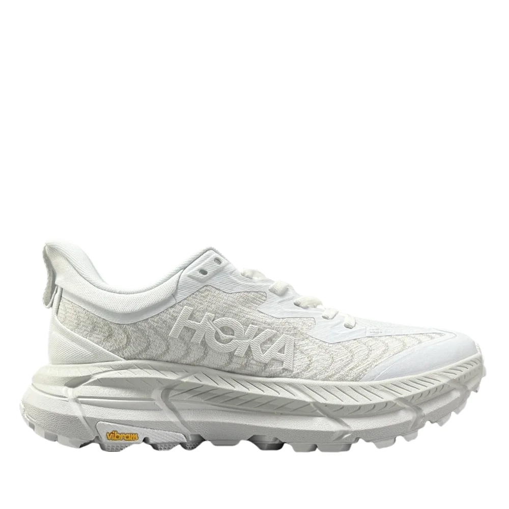 HOKA ONE ONE Mafate Speed 4 Women and Men White Cushioning Lightweight Mesh Breathable Fabric Trail Running Shoes 1129930-WWH