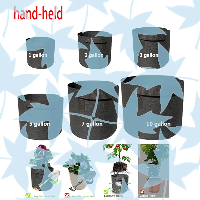 1 2 3 5 7 10 12 15 20 25 Gallon Plant Grow Bags Garden Tools Fabric Pot Jardim Home Gardening Flowers Plant Growing Grow A2
