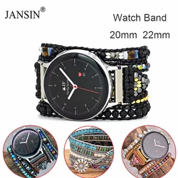 20mm 22mm watch strap For Samsung Galaxy watch 5 4 Women Nylon Braided Jewel bohemia Bracelet For Huawei Amazfit Bip GT/2/GT 2E