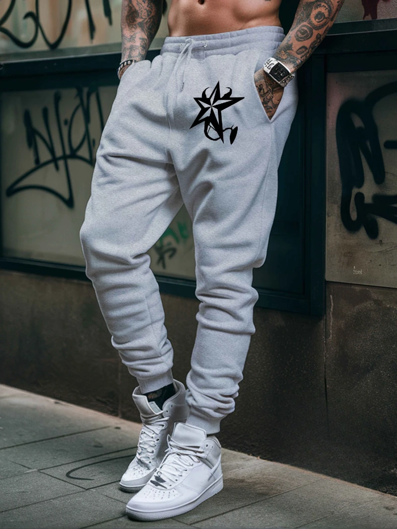 

2025 Autumn and Winter Mens Casual Cotton Blend Jogger Sweatpants Loose High-end Luxury Is for Both Men and Women Gym