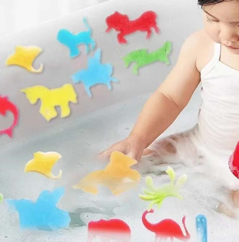 Magic Floating 12PCs Set Water Growing Bath Toy Soft Color Cognitive Bubble Capsule Lovely Animal Dinosaur For Kid Swimming Play