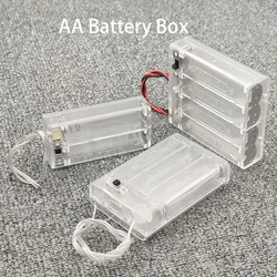 AA Battery Box AA Battery Case AA Battery Holder AA Storage Box DIY Leads With Cover With ON/OFF 2/3/4 Slots Series Clear Box