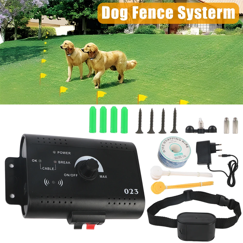 Electric Dog Fence Waterproof Electronic Pet Fence System Containment Pet Accessories Sound Shocked Collar Dog Training Collar