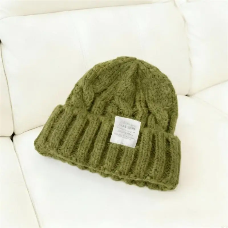 

Q22D Женская свободная вязаная шапка из смеси хлопка и льна, теплая для холодной погоды