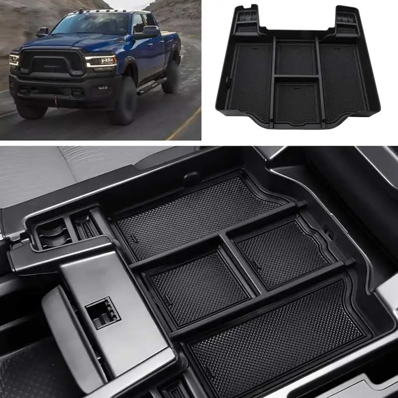 Car Center Console Organizer Interior Accessories Armrest Box Insert Tray For Dodge RAM 1500 2500 3500 2019-2024 2025 2026