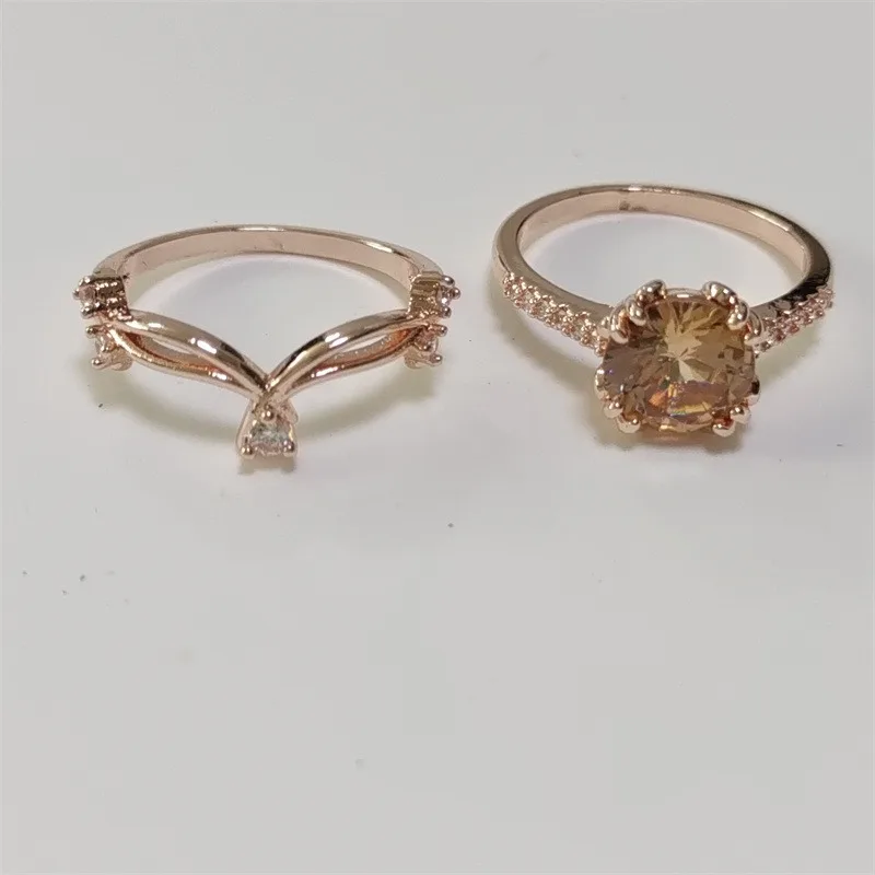 New Engagement Rings for Women  Jewelry Fresh and Versatile  Classic Pear-shaped Pink Casual and Trendy Zircon Set Ring image 3