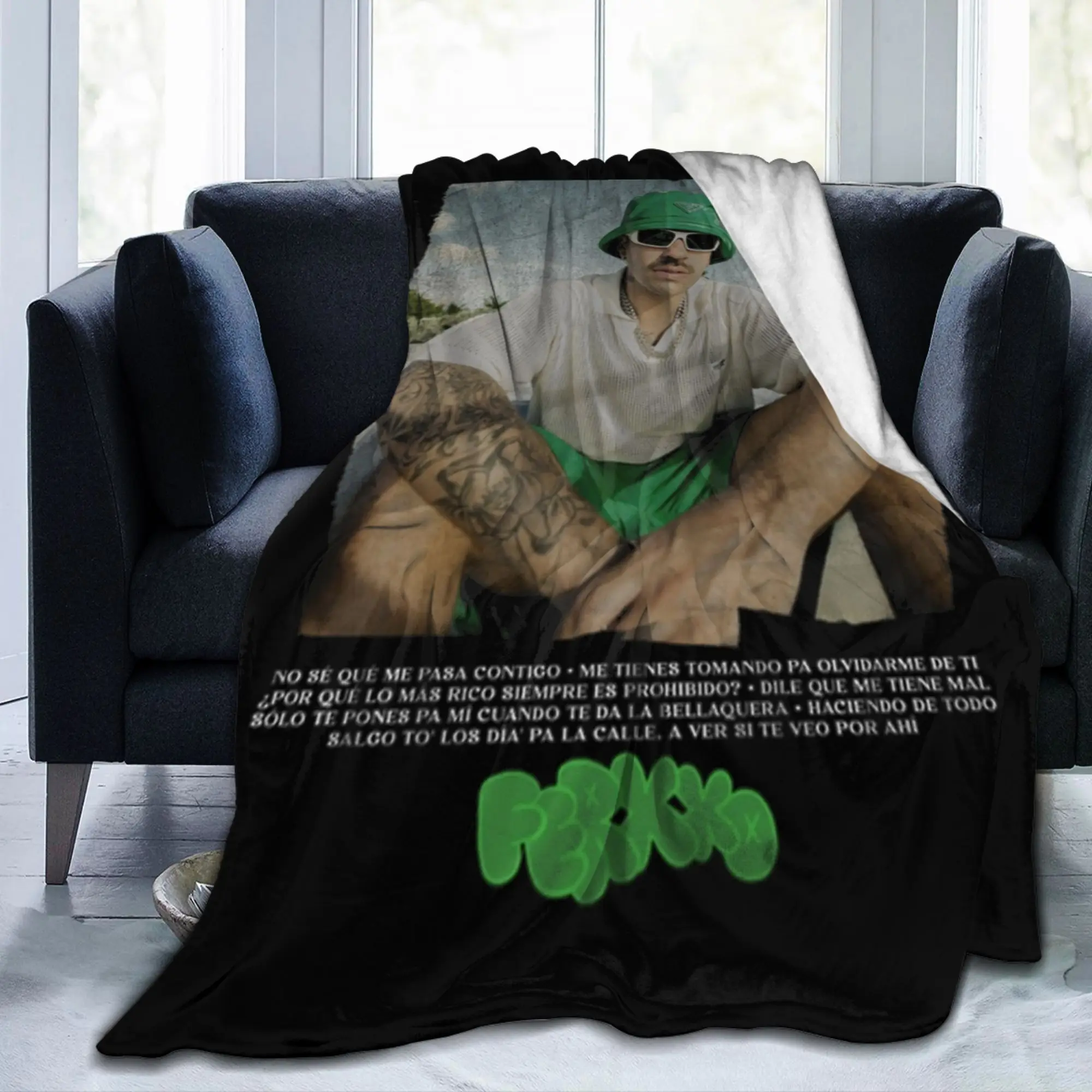 Feids Ferxxos Art Green Blankets Velvet Textile Decor  Portable Lightweight Thin Throw Blankets for Bed Outdoor Quilt