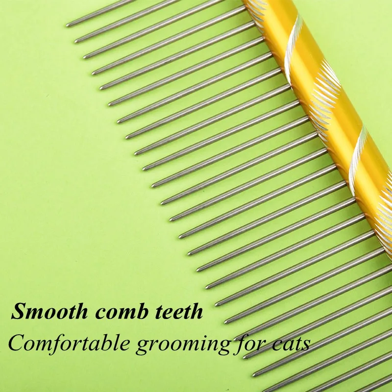 6 Colored Pet Dog Comb Straight Comb Cat Cleaning Brush 16/19/20/25cm Stainless Steel Lightweight Pets Cat Grooming Combs Dogs