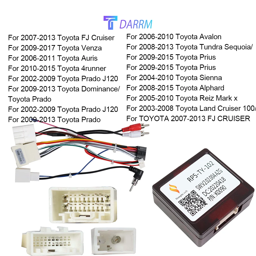 

Адаптер-декодер TDARRM Canbus для Toyota Dominator 2010, кабели, подходящие для Hyundai Veloster X HyundaiTucson