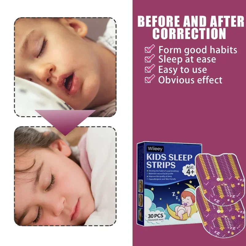 

Sdotter New 30Pcs Anti-Snoring Stickers For Children Improve Night Sleep Lip Nose Breathing stop snor Patch Mouth closure Correc