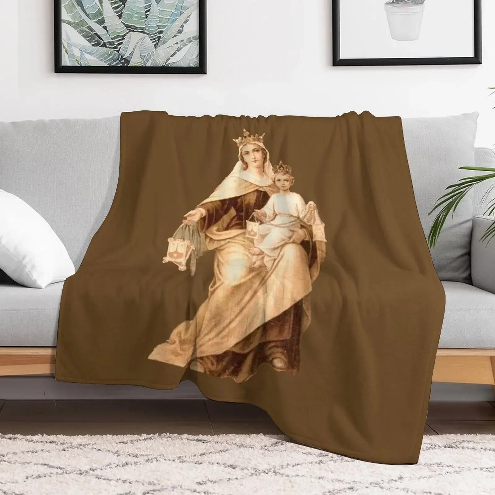 

Lady of Mount Carmel 1 Throw Blanket Thermals For Travel Blankets For Bed Soft Beds Bed covers Blankets
