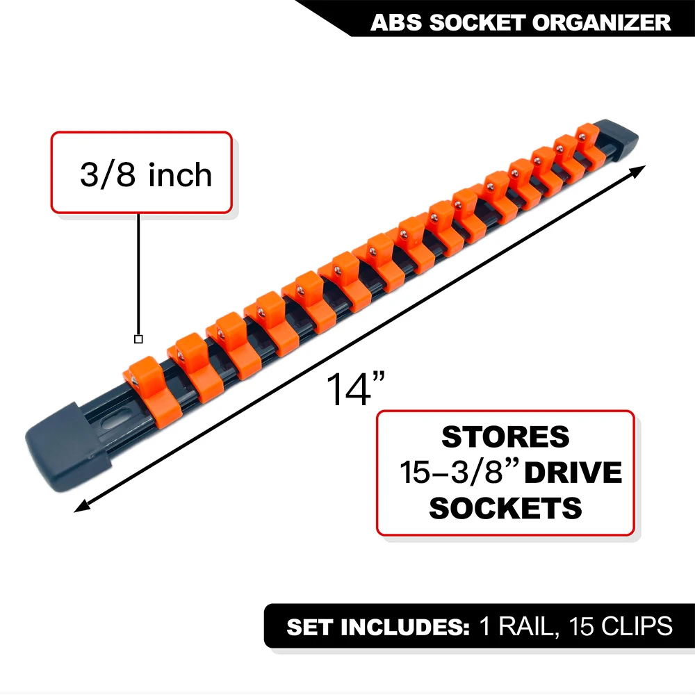 1/4 "3/8" 1/2 "Wrench Houders Rechte Plastic Universele Socket Organizer Rail Beugel Reparatie gereedschap Socket muursleutel Thuis Gereedschap