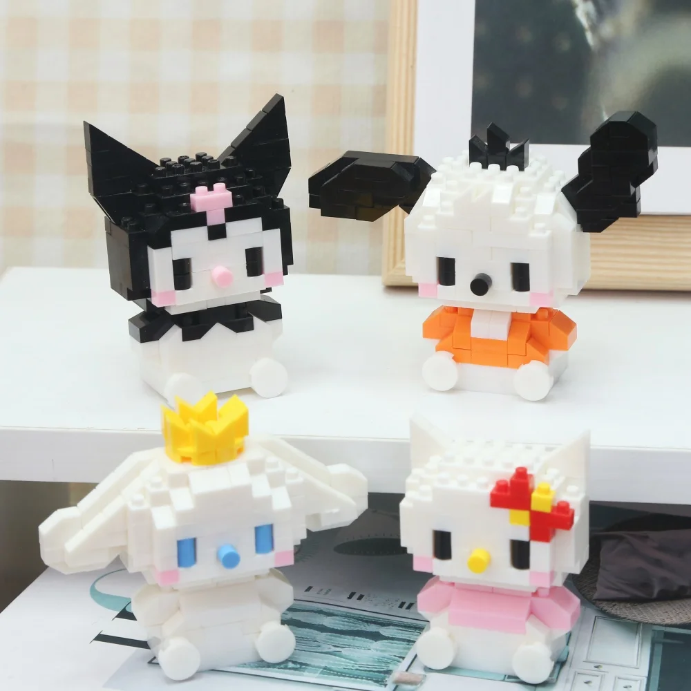 Hello Kitty Sanrio Bausteine Kuromi Cartoon-Figuren My Melody Bricks Kinder-Bauspielzeug Cinnamoroll Modell Geschenk – Detail 2