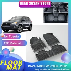 Car Floor Mat for Toyota RAV4 XA30 Vanguard LWB 2006~2012 2007 Liner TPE Waterproof Pad Custom Full Cover Carpet Rug Accessories