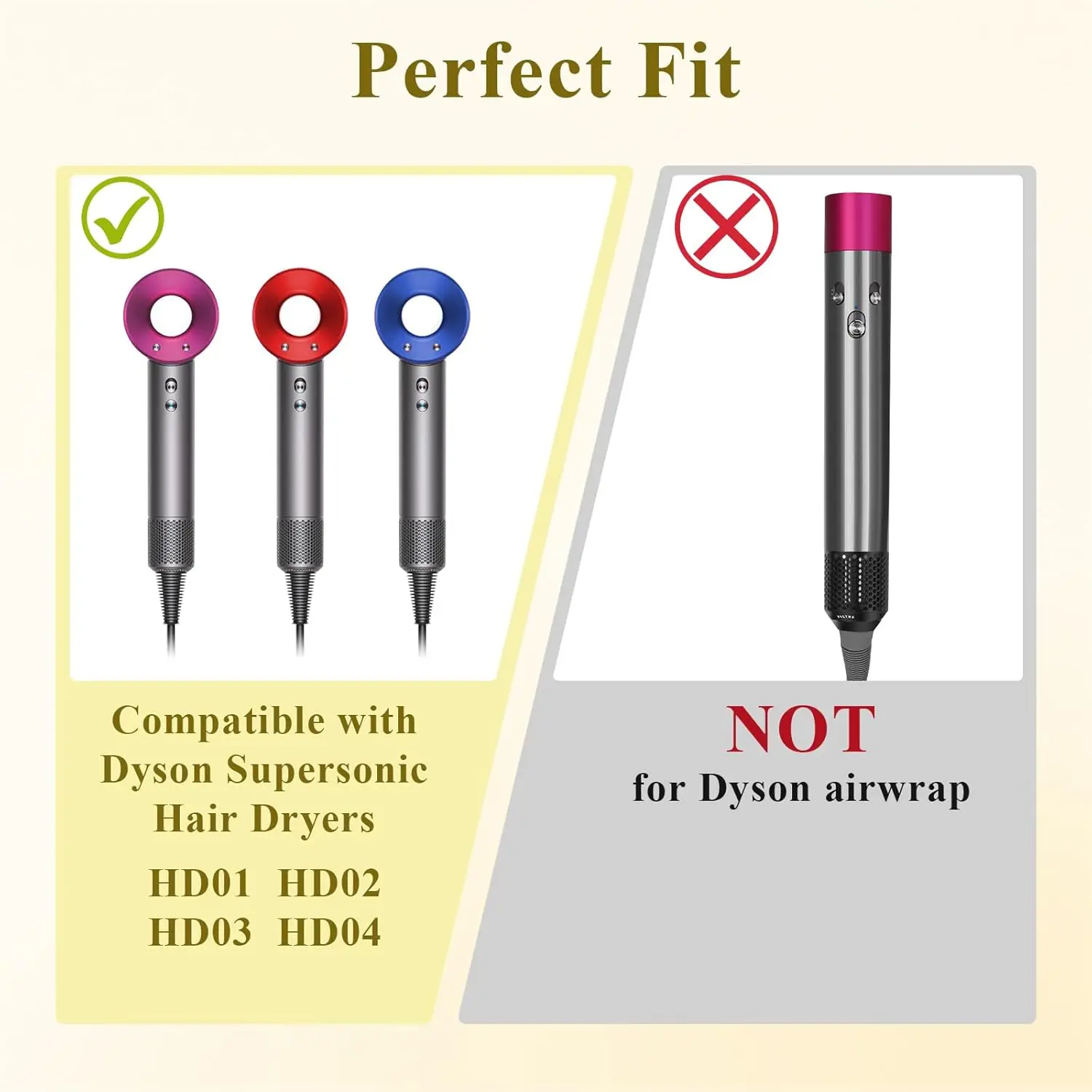 Filtro acessório escova de limpeza, compatível com Dyson Supersonic cabelo secador, peças de reposição, Hd01, Hd08, Hd02, Hd03, Hd04