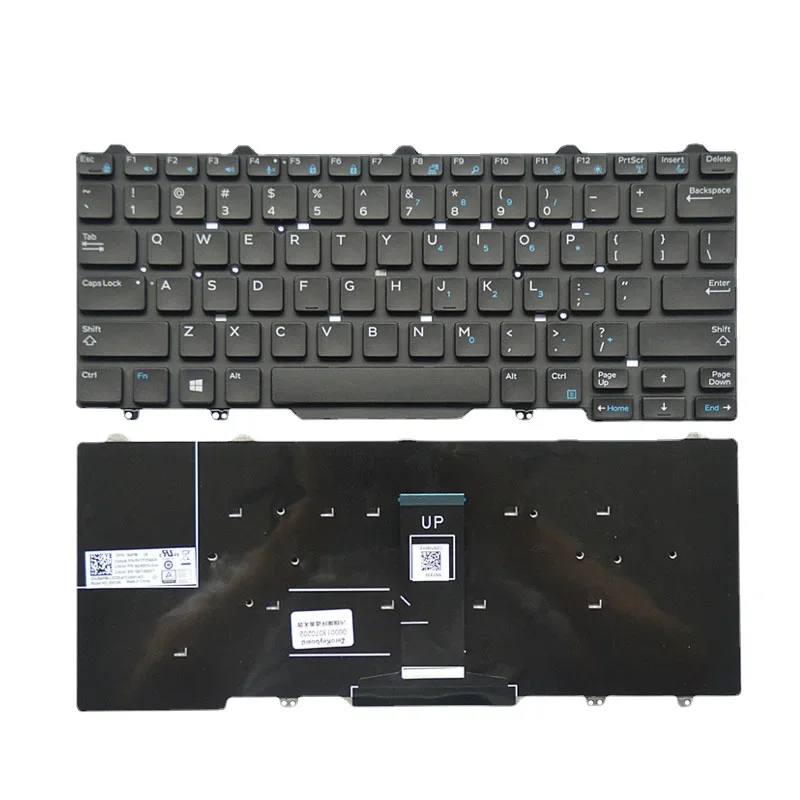 Teclado de Substituição para Dell Latitude E5450 E5470 E7450 E7470 7480 7490 5480 Laptop Sem Moldura Sem Pointer Sem Retroiluminação