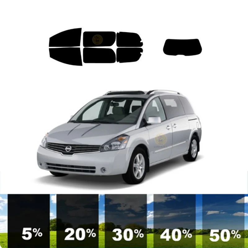 precut Removable Window Tint Film For Car 100% UVR 5%-35%VLT Heat Insulation Carbon ﻿For NISSAN QUEST MINI VAN 2004-2010