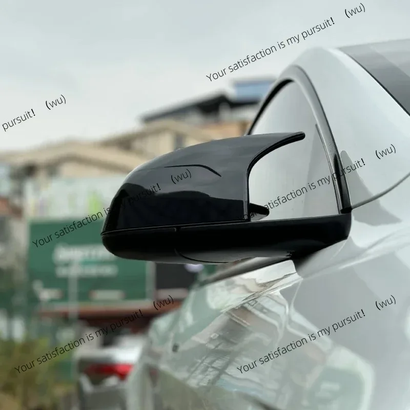 

For Tesla Model Y 2021-2024 Rearview Mirror Cover Bull Horn Rear View Mirror Protective Shell Cyber Car Modification Accessories