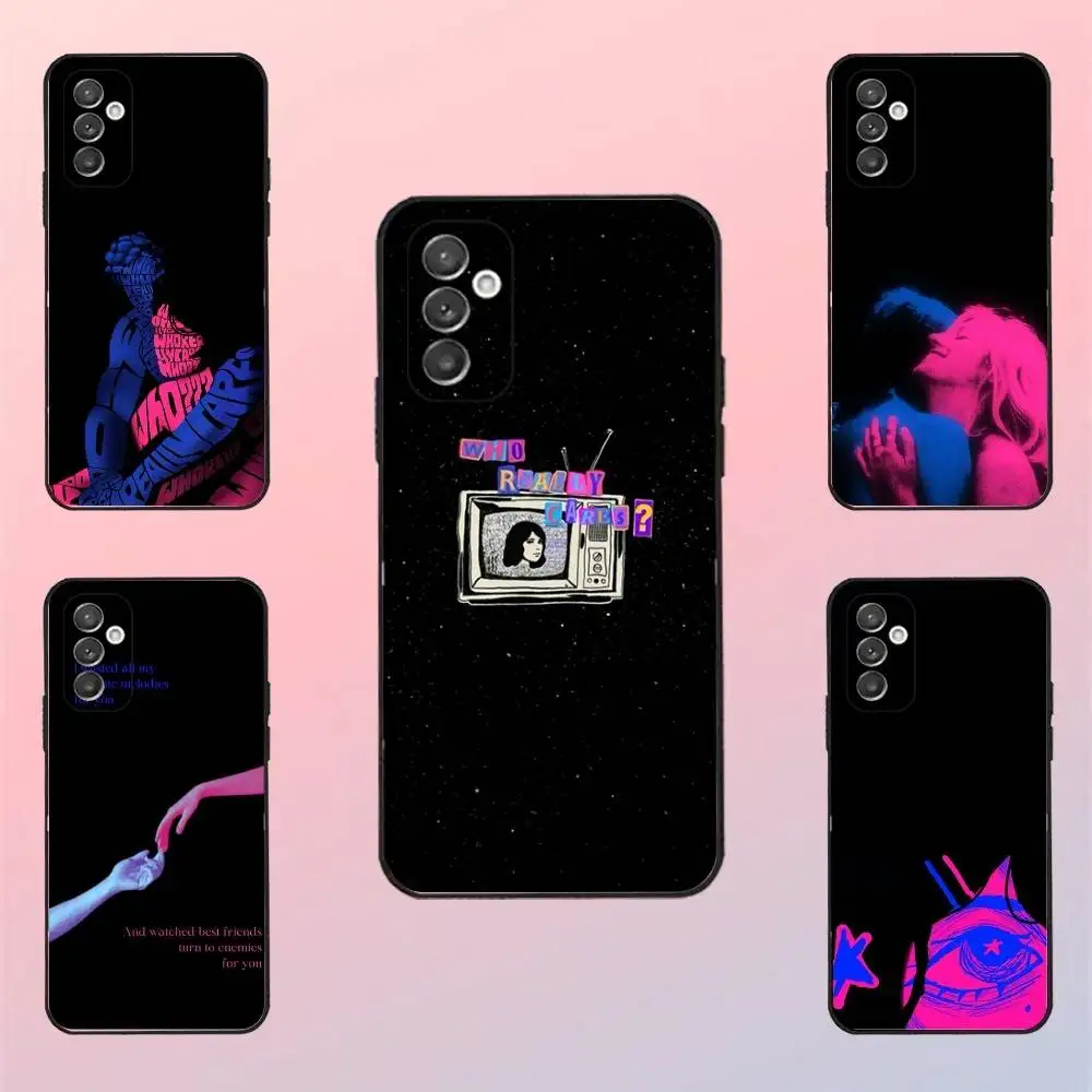 

T-TV Girl Phone Case For Samsung S 25,24,23,22,30,21,10,9,Ultra,Plus,Lite,FE,4,5 G Black Soft Case