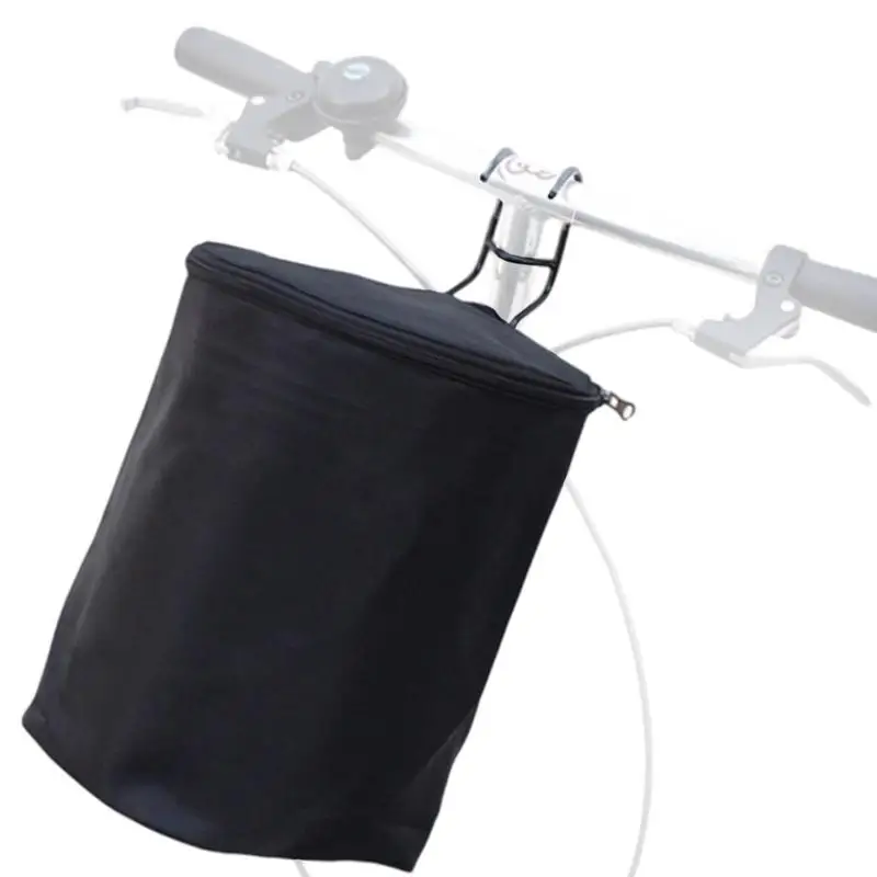 Handlebar Basket With Hooks Cycling Handlebar Fabric Basket Water-Resistant Mountain Road Cycling Detachable Basket Quick