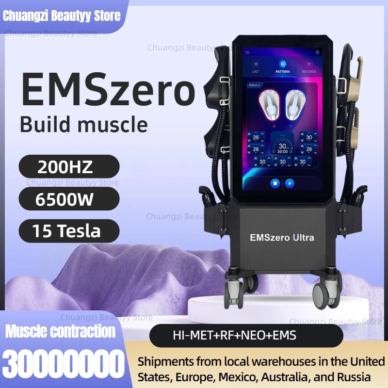 EMS Body Slim Muscle Stimulation Pro Ultra 6500w EMSzero RF Professional Upgrade Machine Sculpt ing with 4 Handle