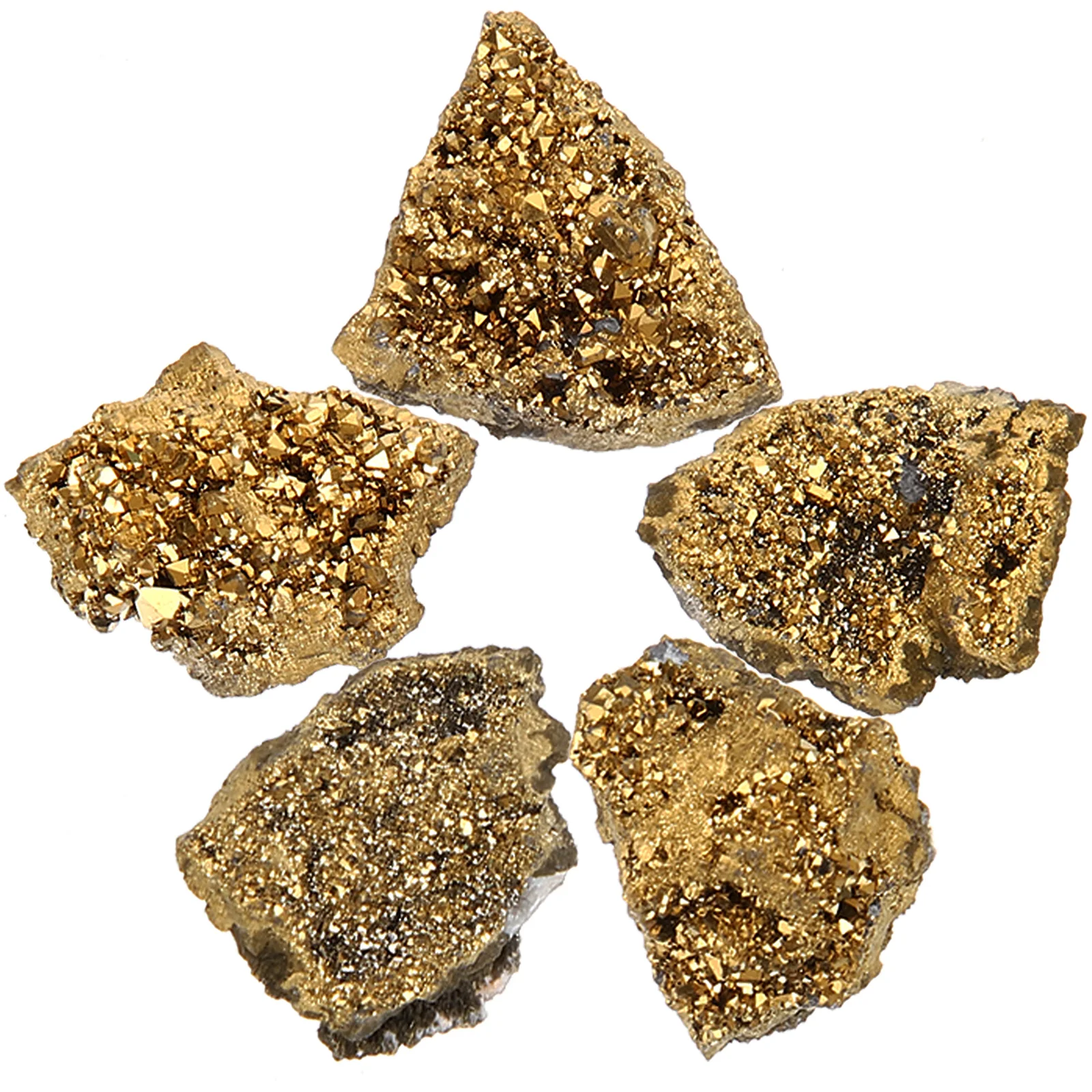 

5Pcs Gold Pyrite Irregular Stone Decoration Premium Material Crystal Cluster Desktop Stone Ornament Irregular Mineral Sample