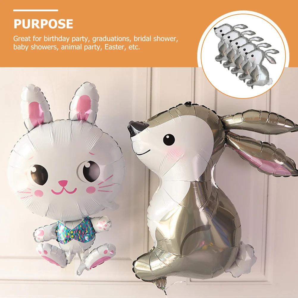

5pcs Rabbit Foil Balloons Party Decorations Easter Shower Birthday Supplies Giant Colored Rabbit