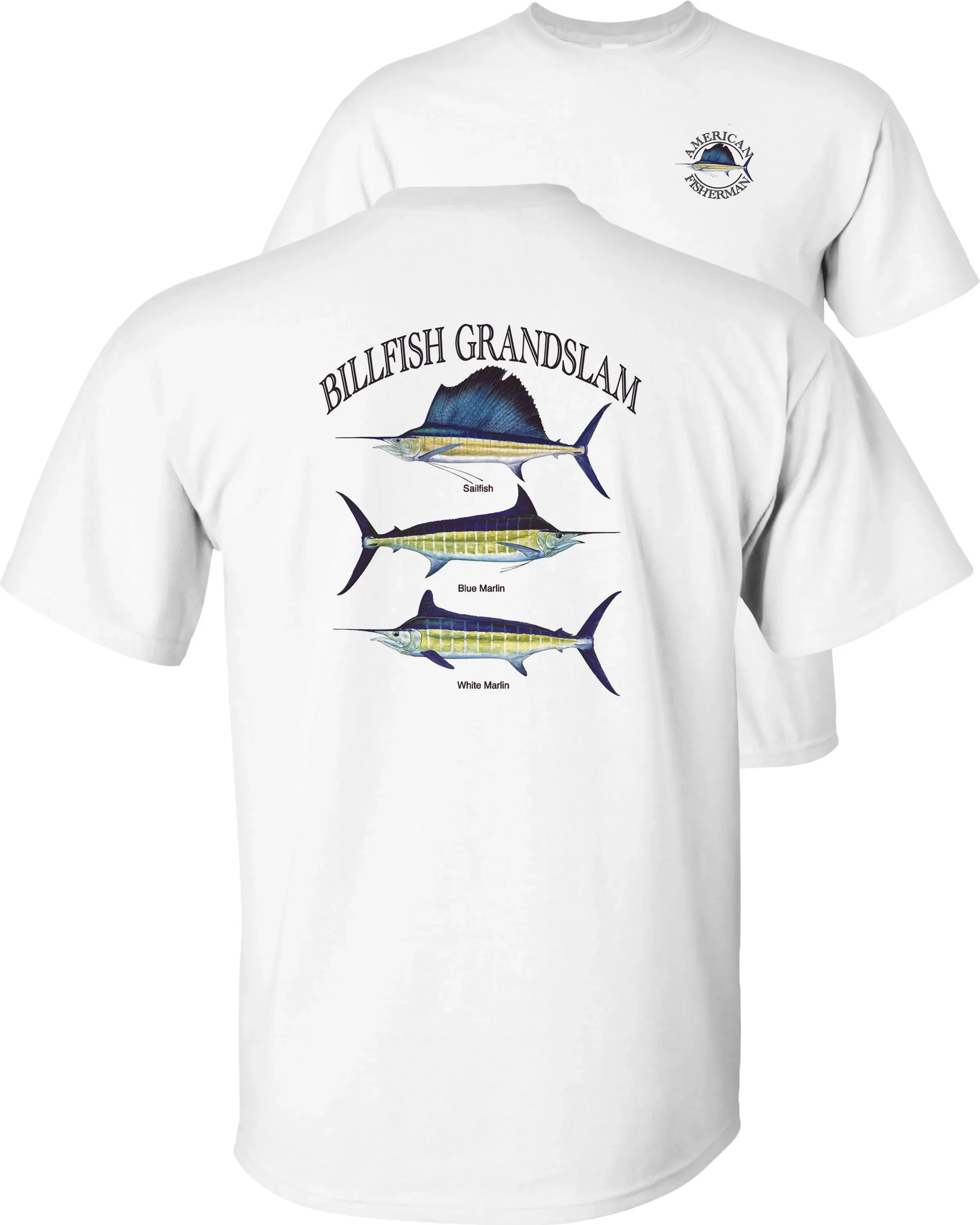 Blue Marlin, Sailfish, White Marlin, American Fisherman T-Shirt 100% Cotton O-Neck Short Sleeve Casual Mens T-shirt Size S-3XL