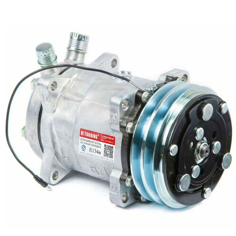 SD5H14 AC Compressor W/Clutch for Caterpillar  4506 4507 6627 6665 2PK 132mm 24v VERT O-RING