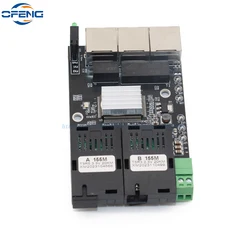 Ethernet Fiber Optical Media Converter, Fiber Switch, 3 RJ45, 2 SC, 2F3E, 10 m, 100m, 20km DIY