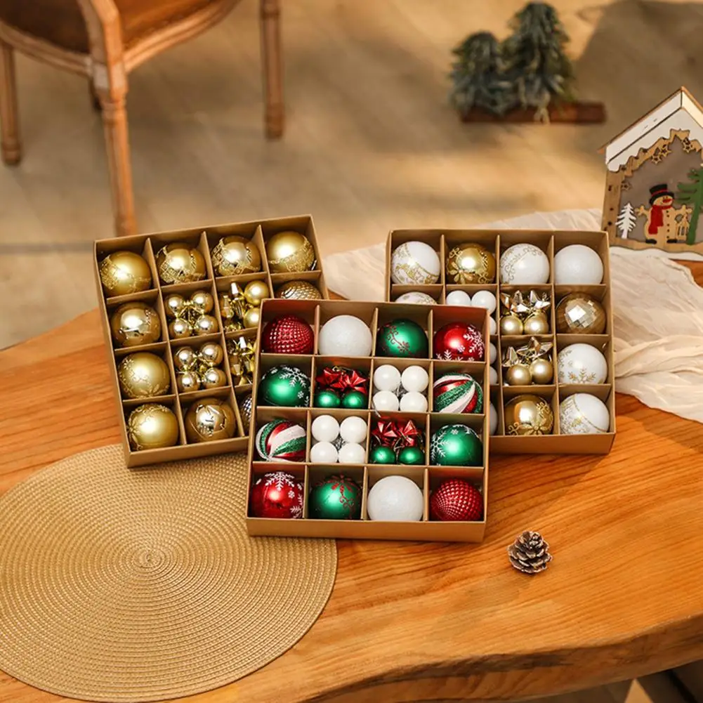 Assorted Holiday Baubles Shatterproof Christmas Balls Ornaments Set for Xmas Tree Holiday Wedding Party Decorations 44pcs