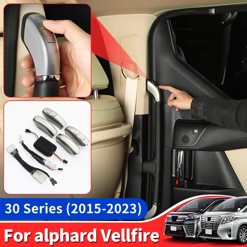 Door Handle Auto Open Close Button For Toyota Alphard Vellfire 30 Series 2015-2023 2022 2021 AH30 Upgraded Interior Accessories