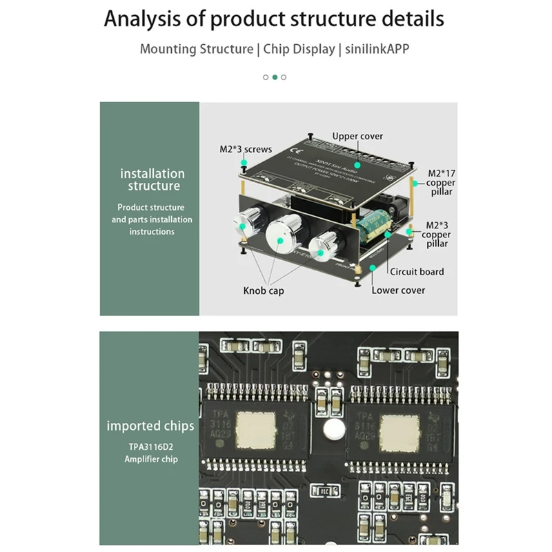 2.1Channel Stereo Subwoofer Amplifier Board TPA3116D2 50W x 2 Amplifier Drop Shipping