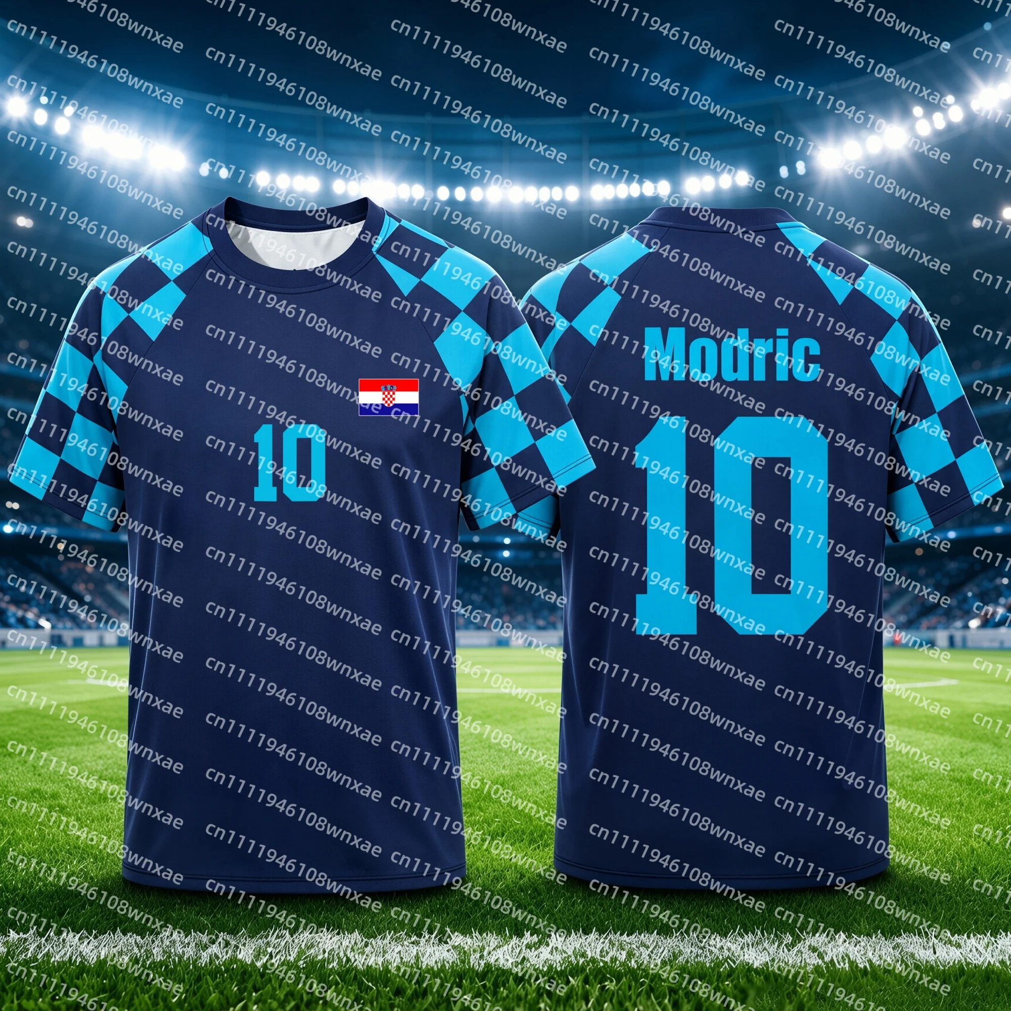 Explosions Summer Modric NO.10 Fußball-Schnelltrocknendes T-Shirt, alle Größen, kurzärmelig, O-Ausschnitt, Fußball-Fans-Jersey – Detail 6