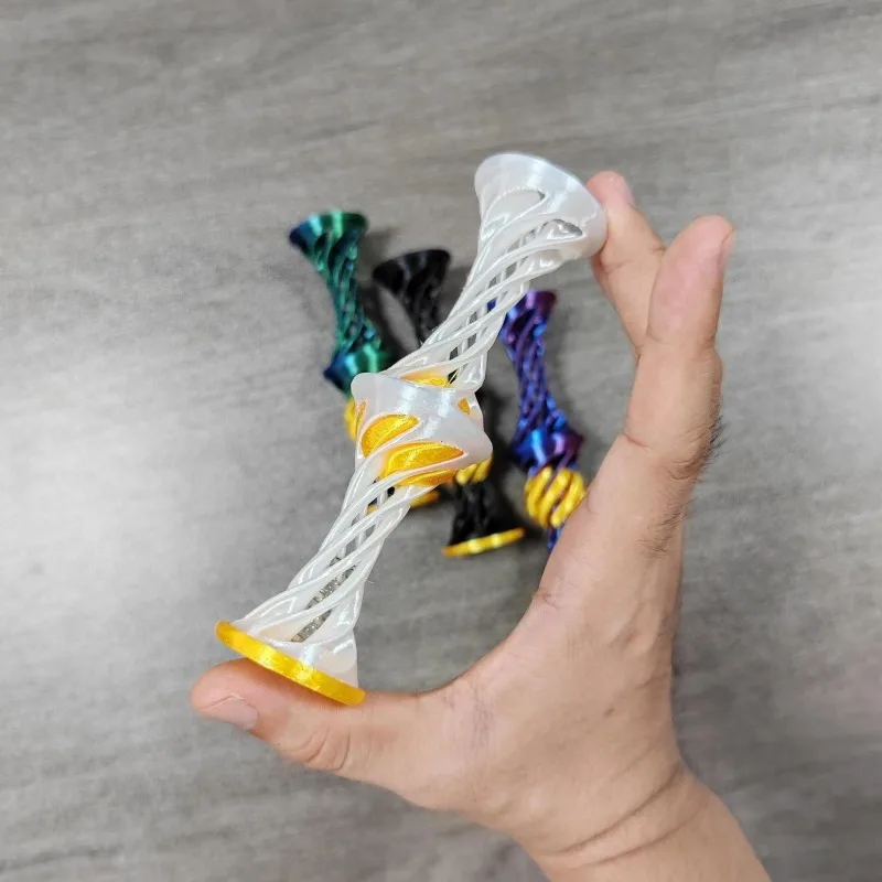 3D Printed Spiral Fidget Toy Double Layer Helical Design Stress Gift for Kids Office Desk Decor Ornament Catapult Decompression