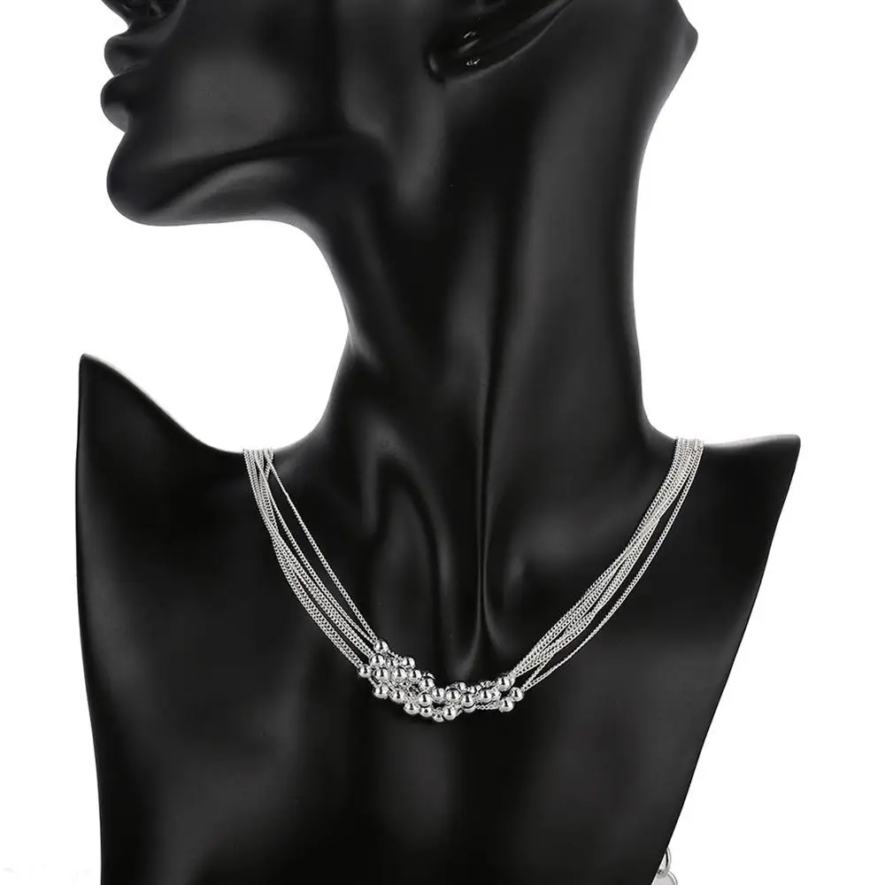 Women's 925 Sterling Silver Grape Beads Necklace Earring Bracelet Set
