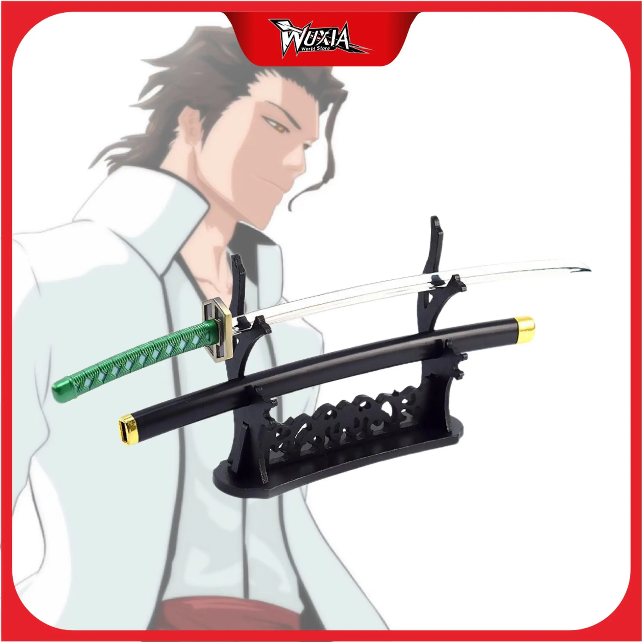 26cm Japanese Popular Weapon Aizen Sousuke Kyoka Suigetsu Katana Metal Anime Toy Weapon Model Kubotaito Samurai Swords Gift Toy