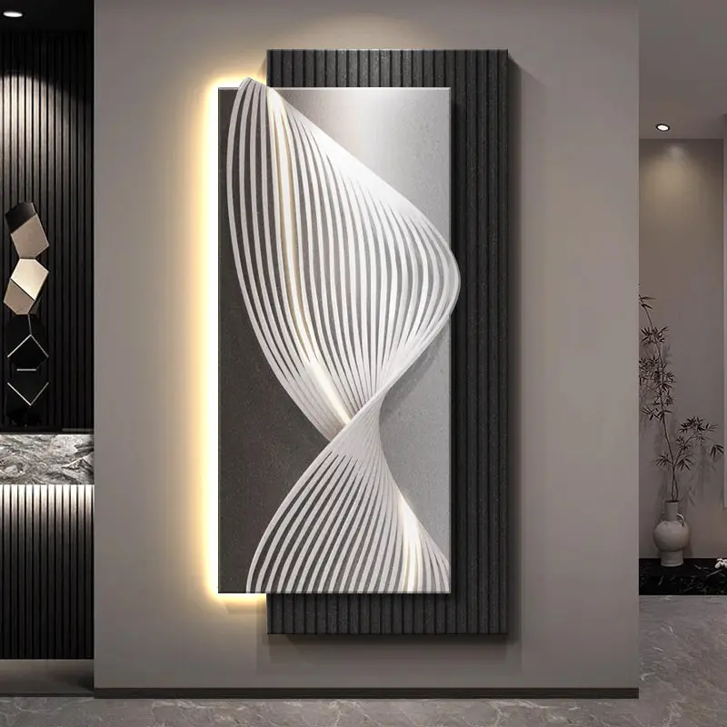 #Light Luxury Porch Decorative Painting Italian Minimalist Corridor Aisle Hanging Painting, Entrance Door Wall Lamp Paintings