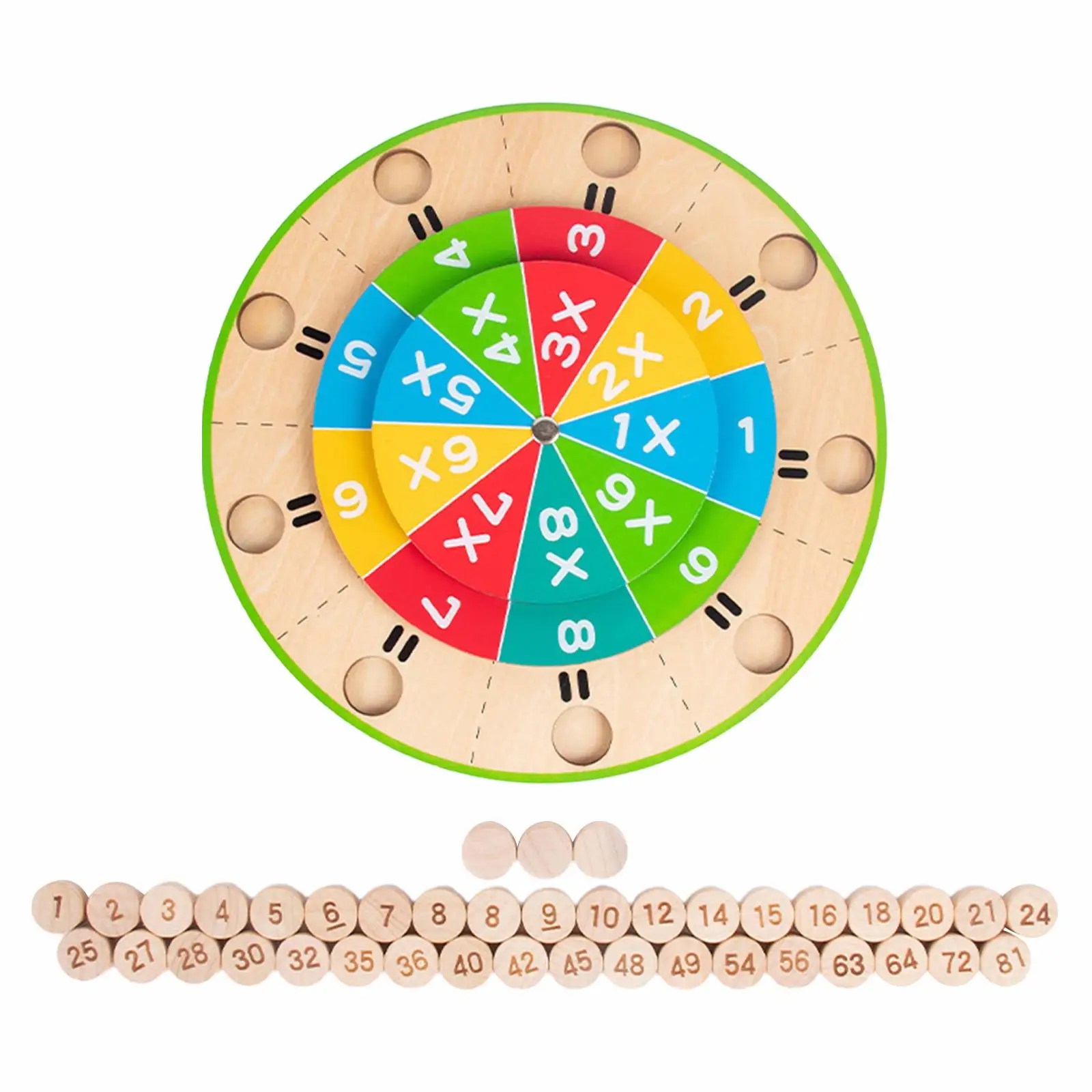 Brinquedo Multiplicação Roda De Madeira Para Crianças, 99 Multiplicação Turntable