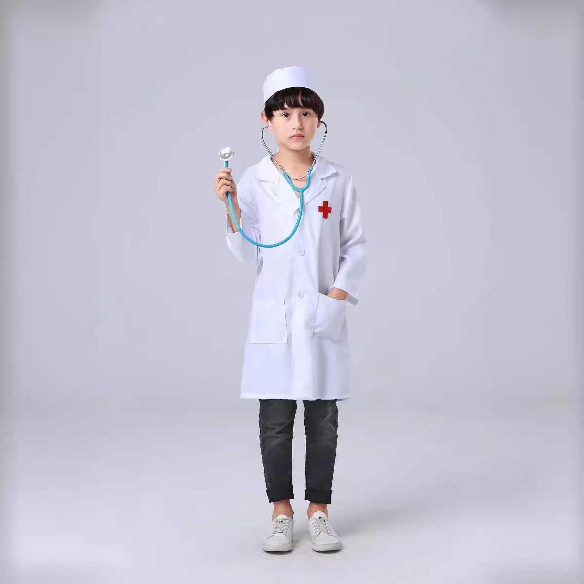 Children's doctor and nurse clothing, children's house play, white coat performance clothing, boys and girls professional perfor